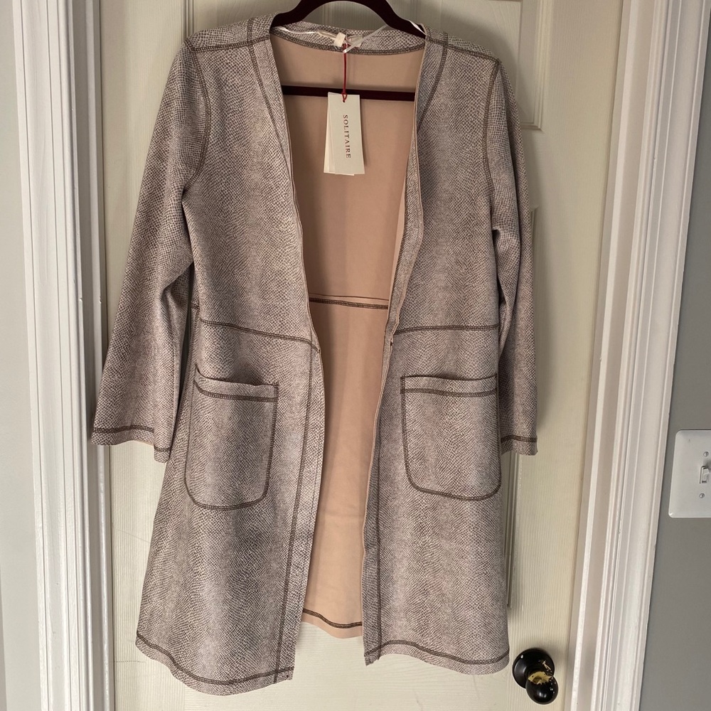 Solitaire open blazer jacket cardigan snake print